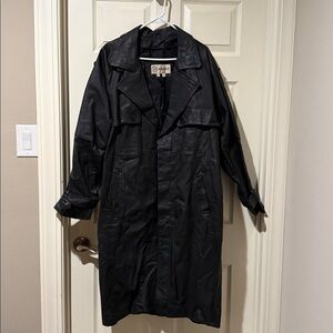 Deer Skin Quality Leathers- Men’s Black Trench Coat 100% Deer Skin